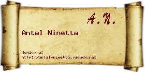 Antal Ninetta névjegykártya
